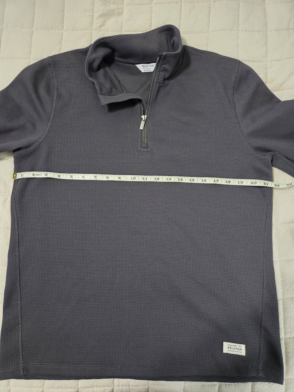 Peloton Men's Half-Zip Waffle Pullover - Dark Gray - Picture 4 of 7